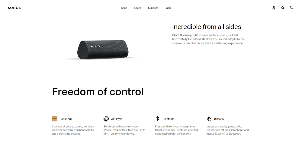 Sonos Roam Product Page